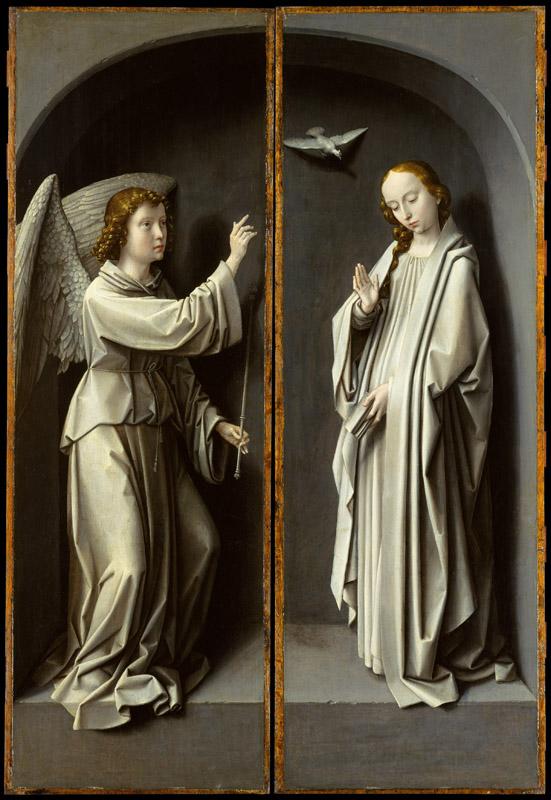 Gerard David--Archangel Gabriel The Virgin Annunciate