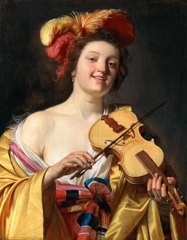 Gerrit van Honthorst - Woman Playing the Violin