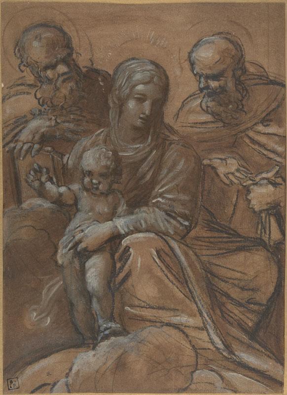Giacomo Cavedone--The Virgin and Child with Two Male Saints