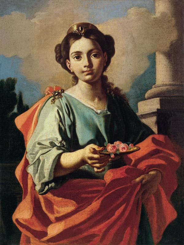 Giacomo Cestaro - Un santo donne in possesso di un piatto di rose