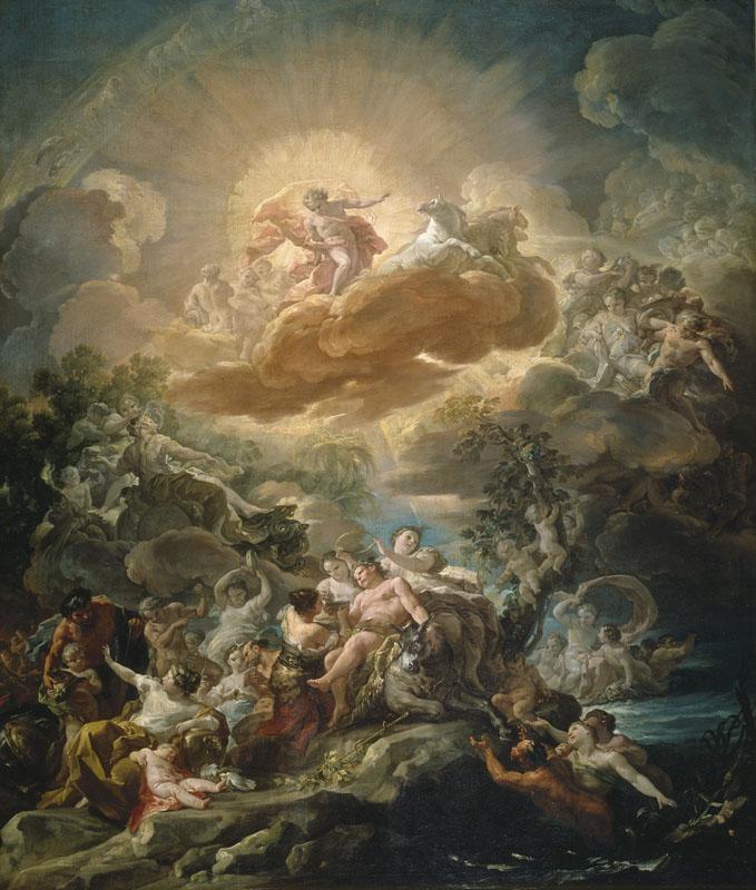 Giaquinto, Corrado-El nacimiento del Sol y el triunfo de Baco-168 cm x 141,5 cm