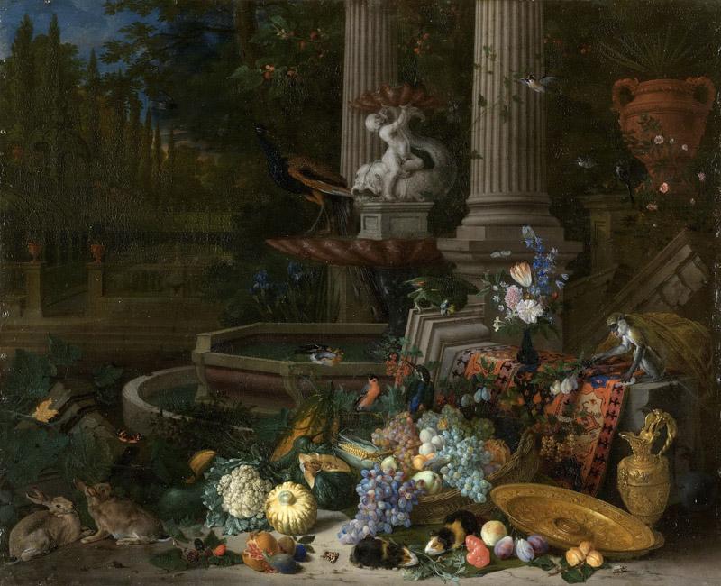 Gijsels, Pieter -- Stilleven bij een fontein, 1680-1691