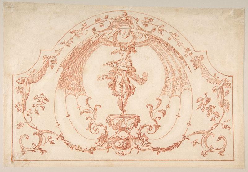 Gilles-Marie Oppenord--Design for Ornament with a Flutist