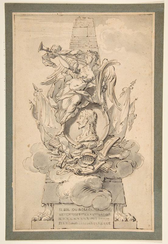 Gilles-Marie Oppenord--Design for a Monument to a Military Leader