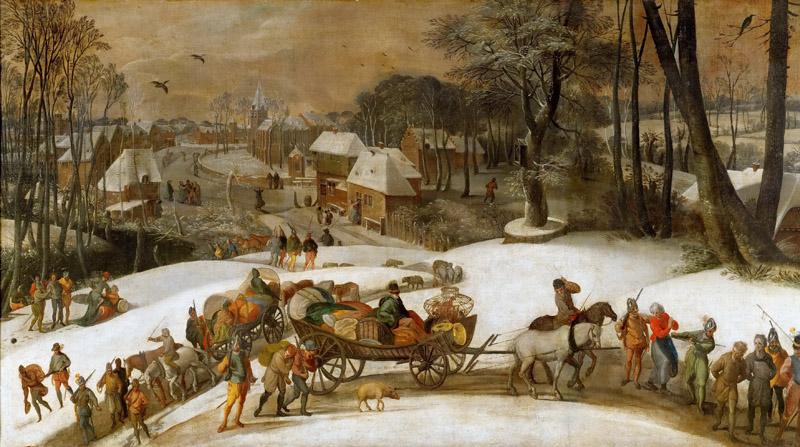 Gillis Mostaert -- Military expedition in winter