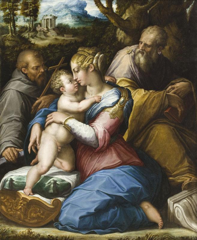 Giorgio Vasari - Holy Family with Saint Francis in a Landscape
