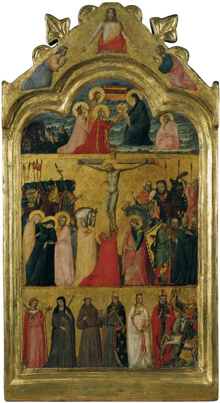Giovanni Baronzio - Adoration of the Magi, Crucifixion and Seven Saints, c. 1345