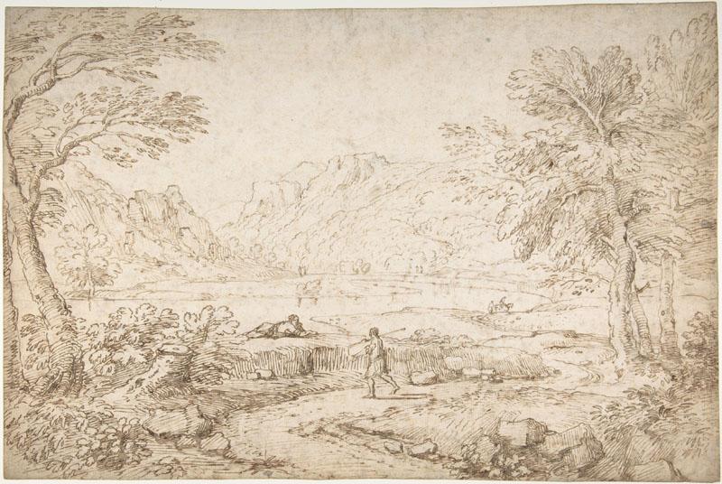 Giovanni Battista Busiri--River Landscape near Narni