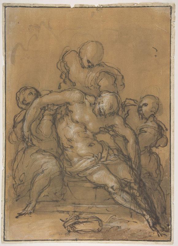 Giovanni Battista Naldini--The Dead Christ Supported by Three Figures