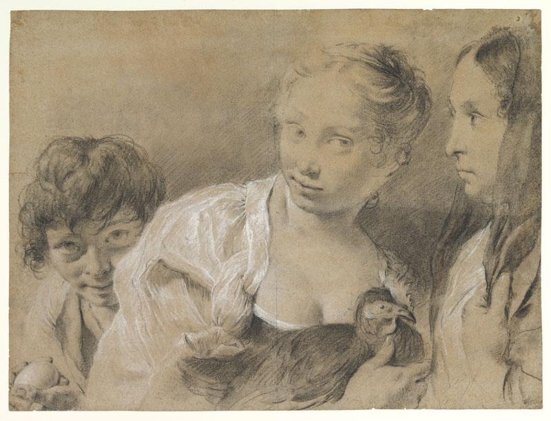 Giovanni Battista Piazzetta--Boy with an Egg, Girl with a Hen