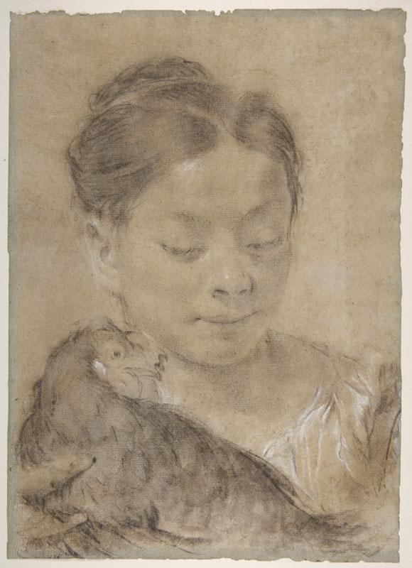 Giovanni Battista Piazzetta--Girl with a Hen