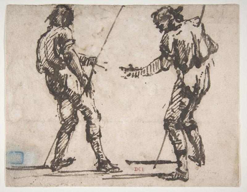 Giovanni Battista Piranesi--Two Men Holding Long Staffs