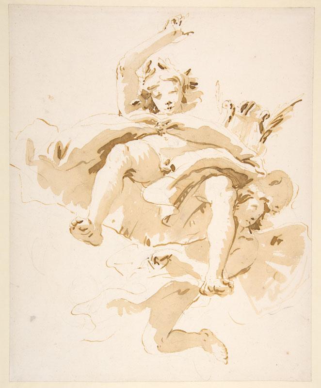 Giovanni Battista Tiepolo--Apollo Supported by a Winged Genius