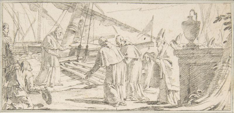 Giovanni Battista Tiepolo--Illustration for a Book Bishops and Monks Being Received