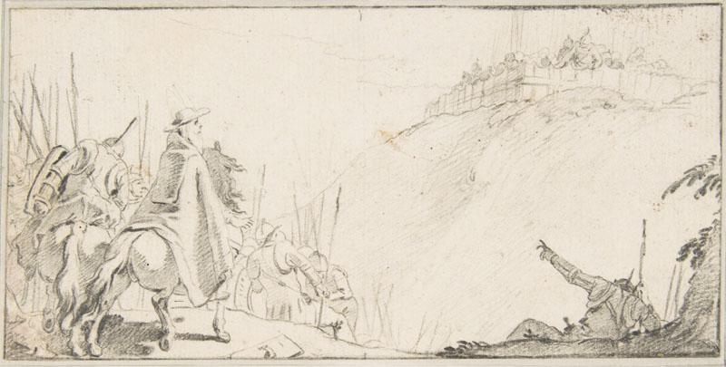 Giovanni Battista Tiepolo--Illustration for a Book Cardinal with Troops Facing