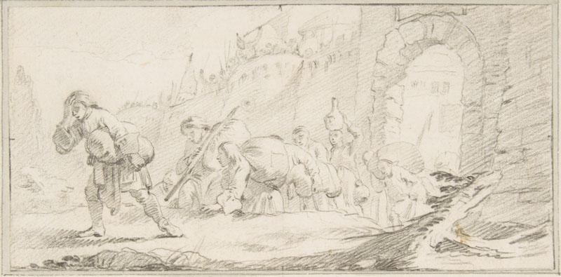 Giovanni Battista Tiepolo--Illustration for a Book Inhabitants Leaving a Conquered City