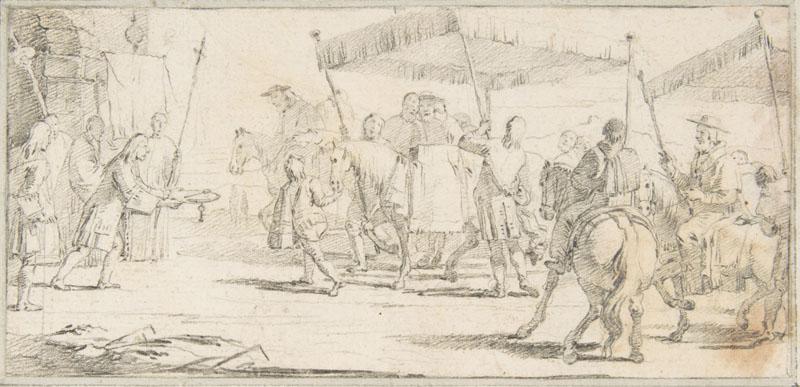 Giovanni Battista Tiepolo--Illustration for a Book Keys of a City Offered to a Procession