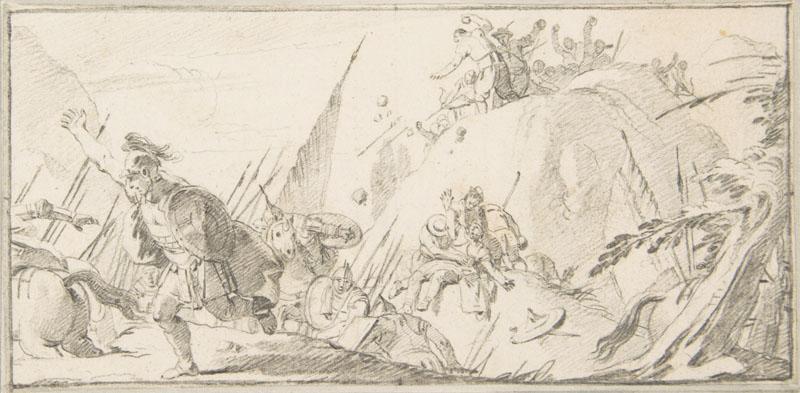 Giovanni Battista Tiepolo--Illustration for a Book Scene of Combat