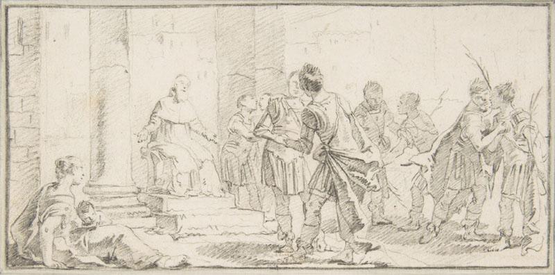 Giovanni Battista Tiepolo--Illustration for a Book Scene of Peacemaking