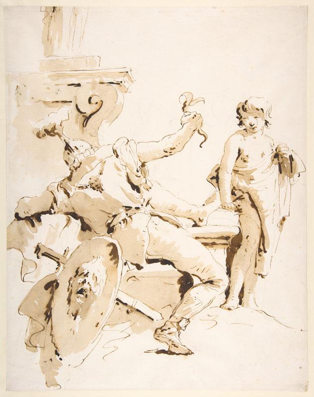 Giovanni Battista Tiepolo--Scherzo di Fantasia Seated Warrior
