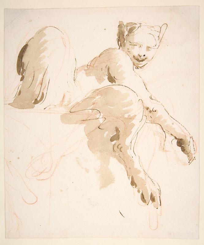 Giovanni Battista Tiepolo--Seated Satyress