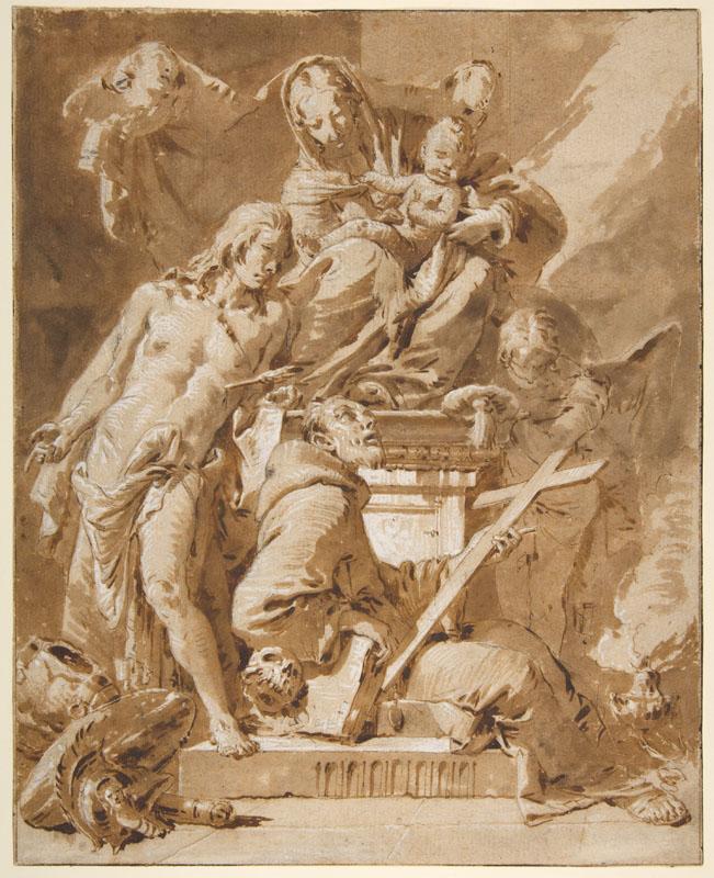 Giovanni Battista Tiepolo--The Virgin and Child Enthroned