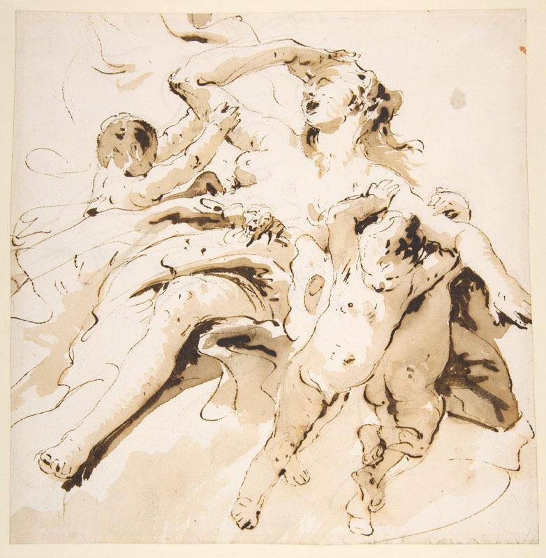 Giovanni Battista Tiepolo--Woman Transported by Three Putti
