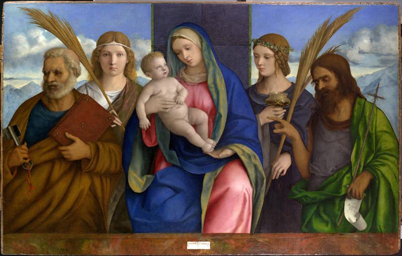 Giovanni Bellini and Workshop--Madonna and Child with Saints