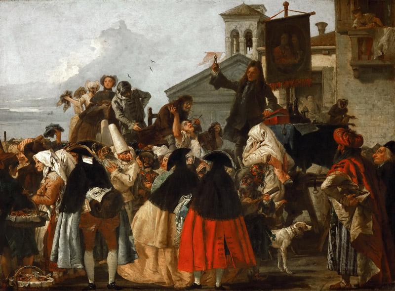 Giovanni Domenico Tiepolo -- The Charlatan, or The Unblinking Liar