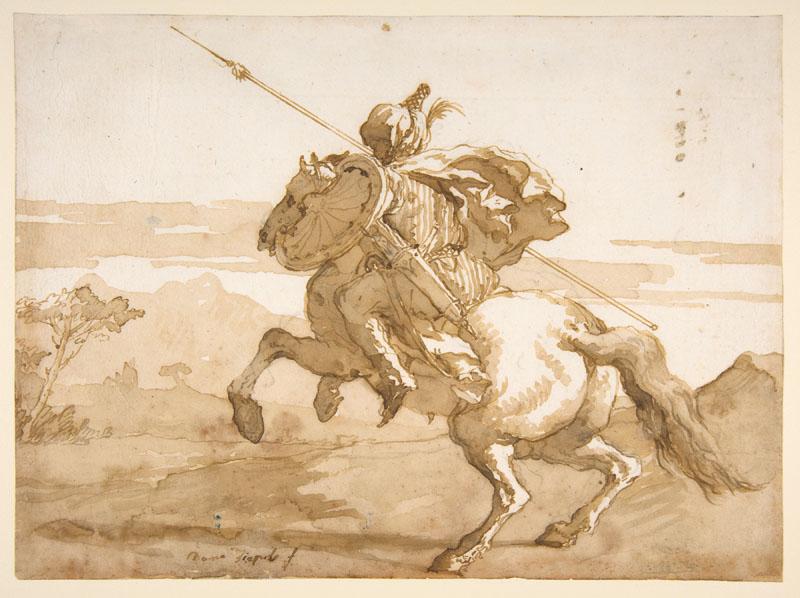 Giovanni Domenico Tiepolo--An Oriental Horseman