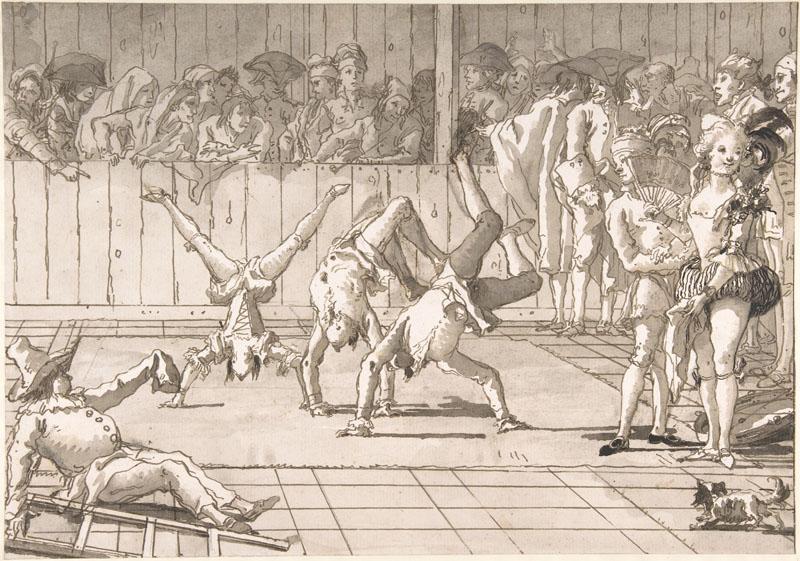 Giovanni Domenico Tiepolo--Scene of Contemporary Life The Acrobats