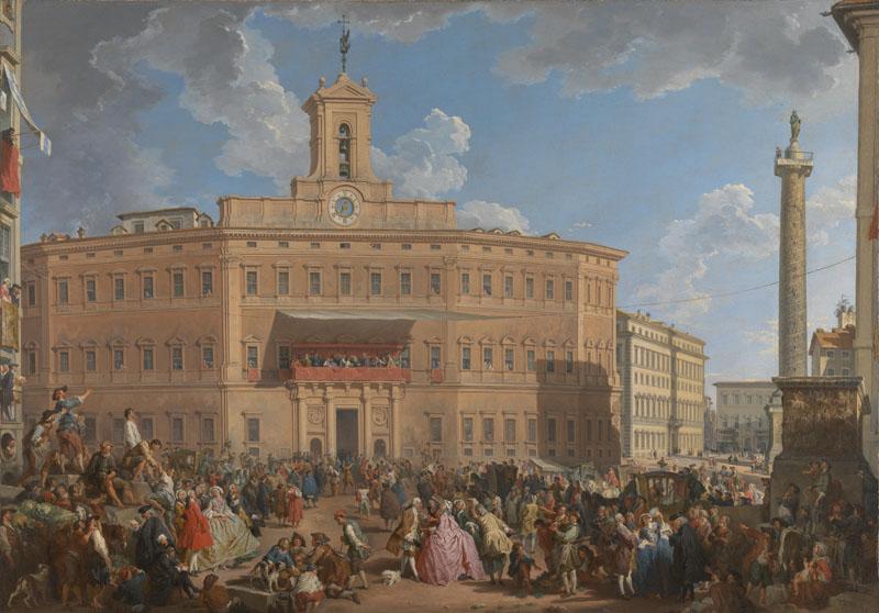 Giovanni Paolo Panini - The Lottery in Piazza di Montecitorio