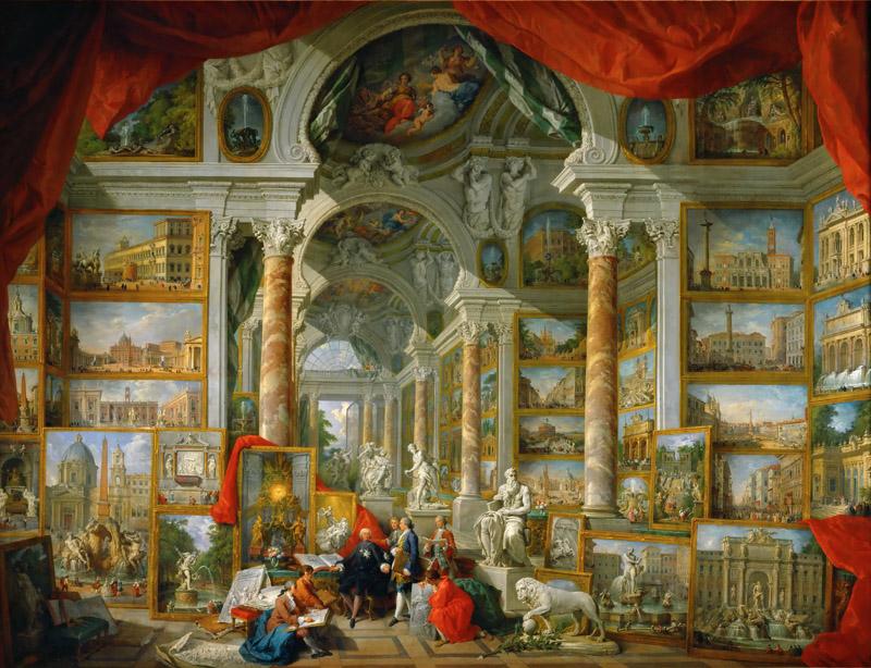 Giovanni Paolo Panini -- Gallery with views of modern Rome