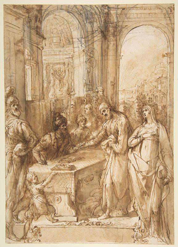Giovanni de Vecchi--Esther and Mordecai before King Ahasuerus