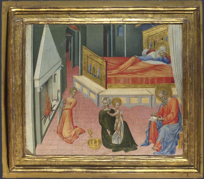 Giovanni di Paolo - The Birth of Saint John the Baptist - Predella Panel