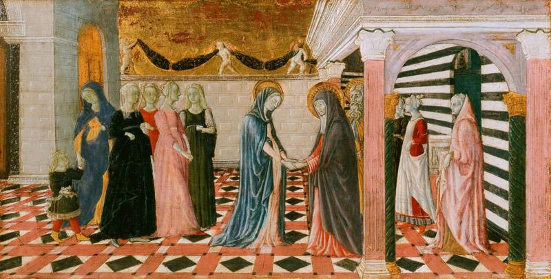 Giovanni di Pietro, also called Nanni di Pietro, Italian (active Siena), documented 1439-68, died before 1479 -- Virgin Returning to the House of Her Parents