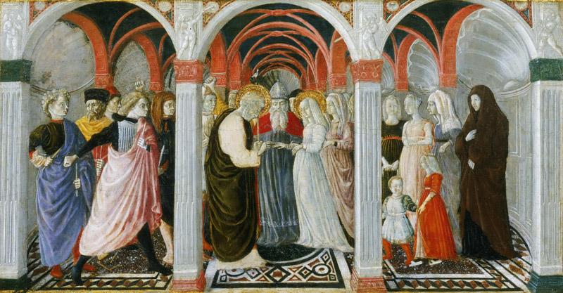 Giovanni di Pietro, also called Nanni di Pietro, Italian (active Siena), first documented 1432, died before 1479 -- The Marriage of the Virgin