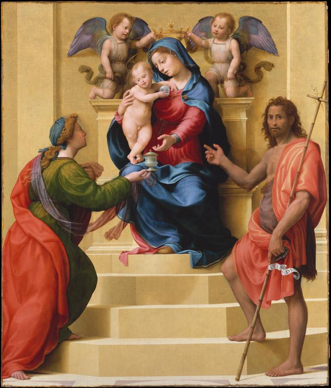Giuliano di Piero di Simone Bugiardini--Madonna and Child Enthroned with Saints Mary Magdalen and John the Baptist