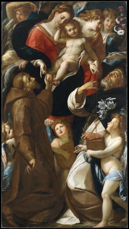 Giulio Cesare Procaccini--Madonna and Child with Saints Francis and Dominic and Angels