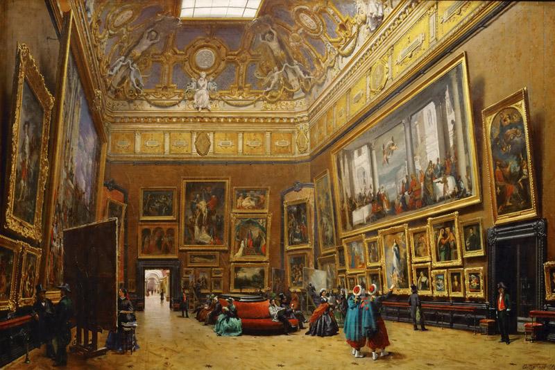 Giuseppe Castiglione (1829-1908) -- Le Salon Carre au Musee du Louvre