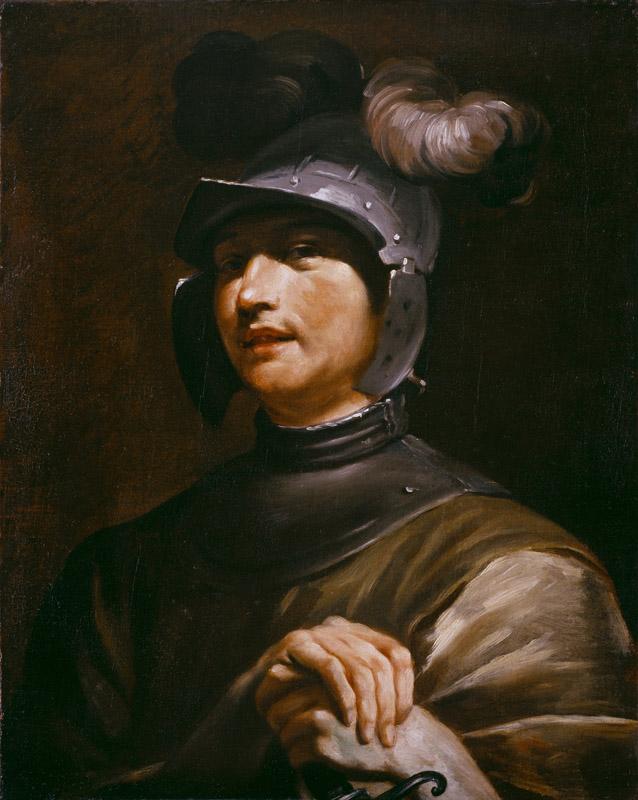 Giuseppe Maria Crespi - Young Man with a Helmet, 1725-1730