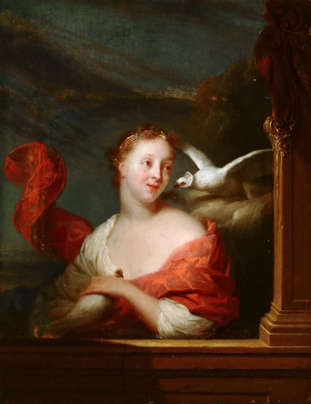 Godfried Schalcken - Young Woman with Pigeons