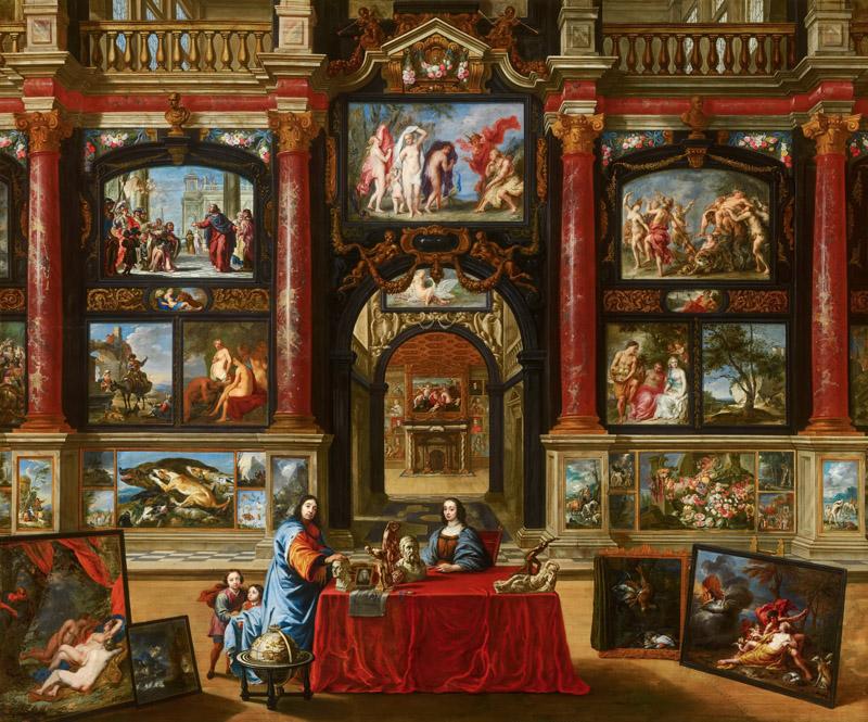Gonzales Coques - Interior with Figures in a Picture Gallery