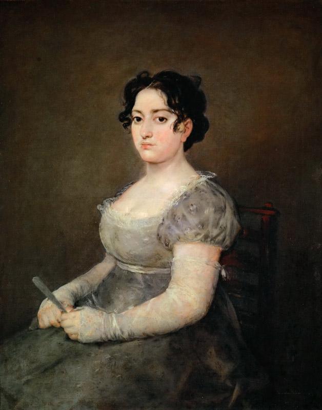 Goya y Lucientes, Francisco Jose de -- La femme a l evantail-lady with a fan