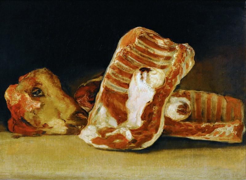 Goya y Lucientes, Francisco Jose de -- Nature Morte a la tete de mouton-Still-life with sheep