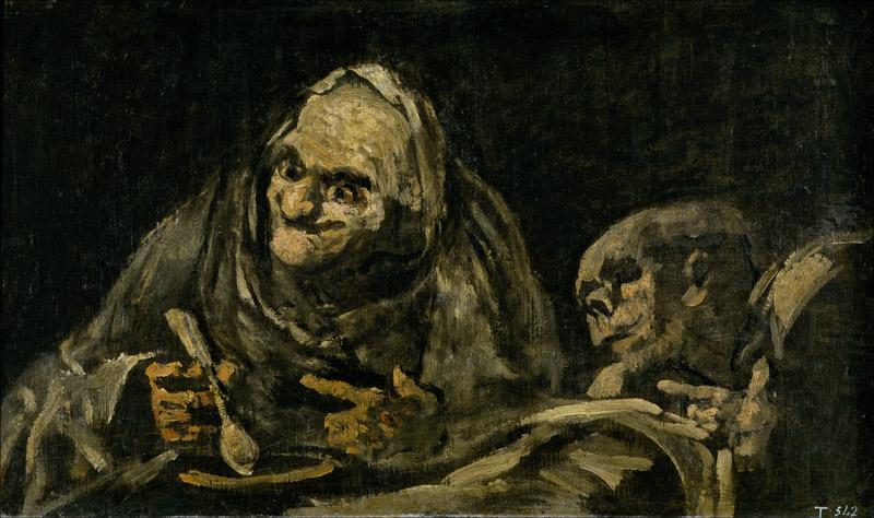 Goya y Lucientes, Francisco de-Dos viejos comiendo-49,3 cm x 83,4 cm
