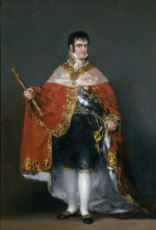 Goya y Lucientes, Francisco de-Fernando VII con manto real-208 cm x 142,5 cm x 2 cm