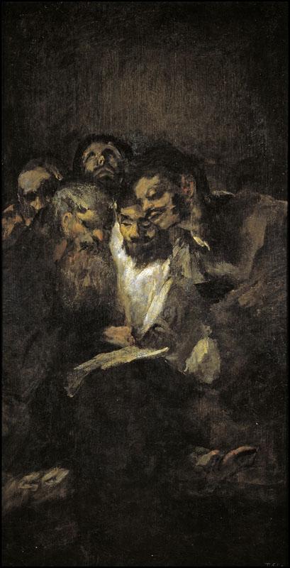 Goya y Lucientes, Francisco de-La lectura, o Los politicos-126 cm x 66 cm