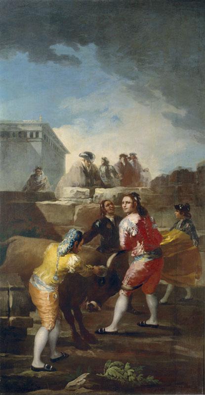 Goya y Lucientes, Francisco de-La novillada-259 cm x 136 cm