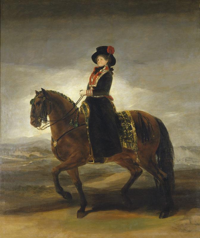 Goya y Lucientes, Francisco de-La reina Maria Luisa a caballo-338 cm x 282 cm